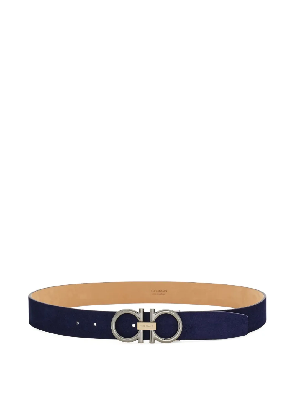 Ferragamo Gancini Suede Buckle Belt