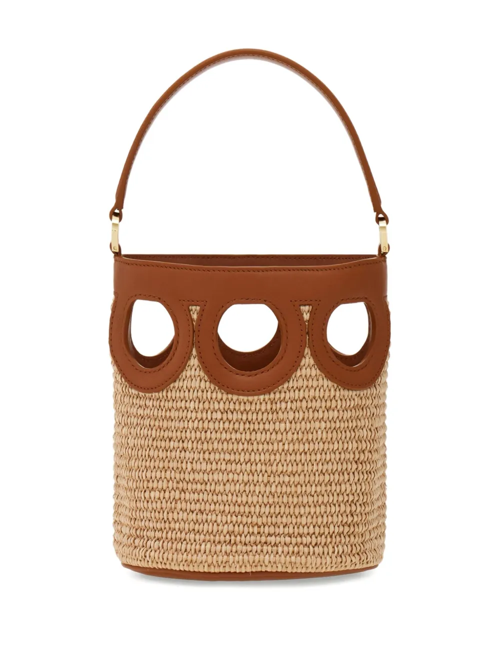 Ferragamo Gancini kleine bucket-tas Beige