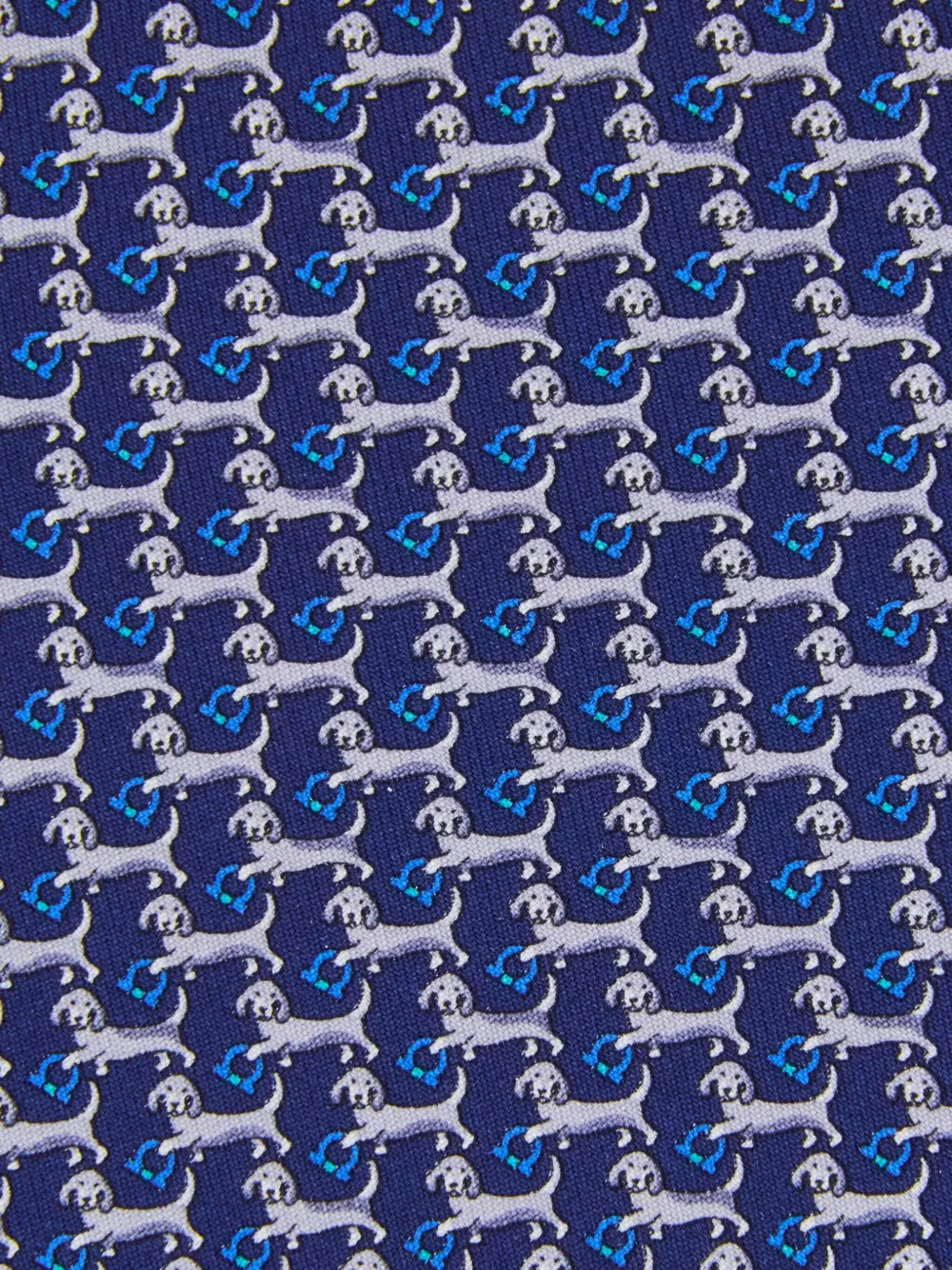 Ferragamo All-over Cyclist Print Silk Tie In Blue