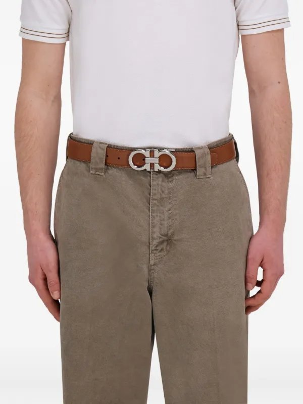 Ferragamo ガンチーニ レザーベルト | ブラウン | FARFETCH JP