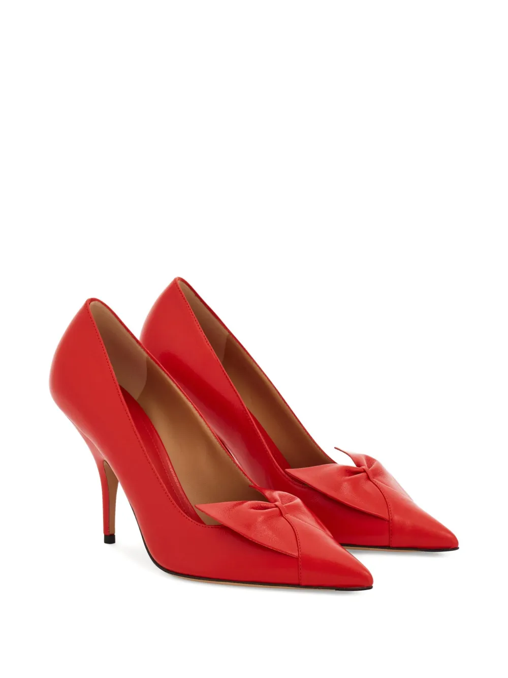 Ferragamo 70mm bow pointed-toe pumps Red