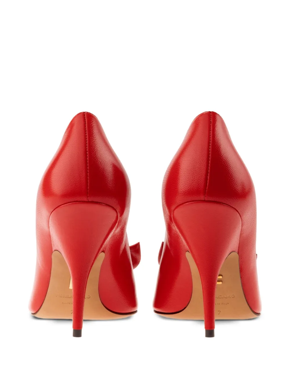 Ferragamo 70mm bow pointed-toe pumps Red