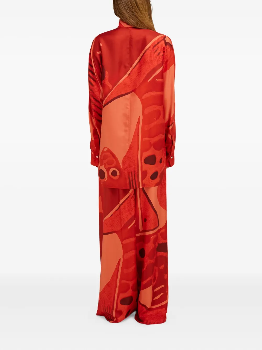 Ferragamo Zijden blouse met sjerpdetail Oranje