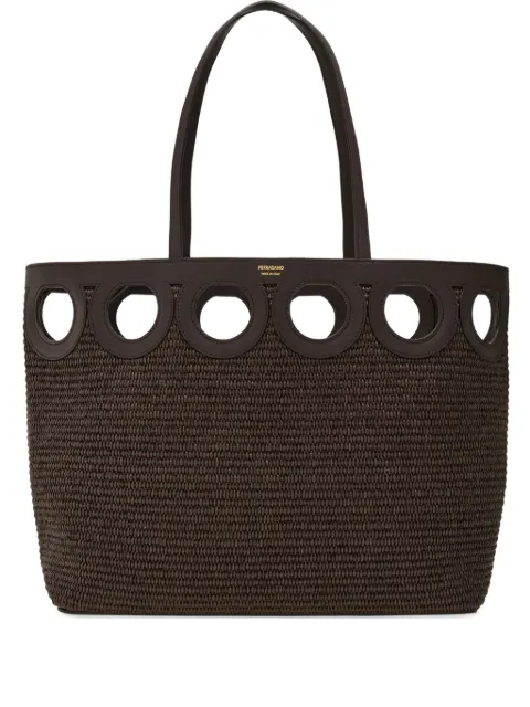 Ferragamo large raffia tote bag