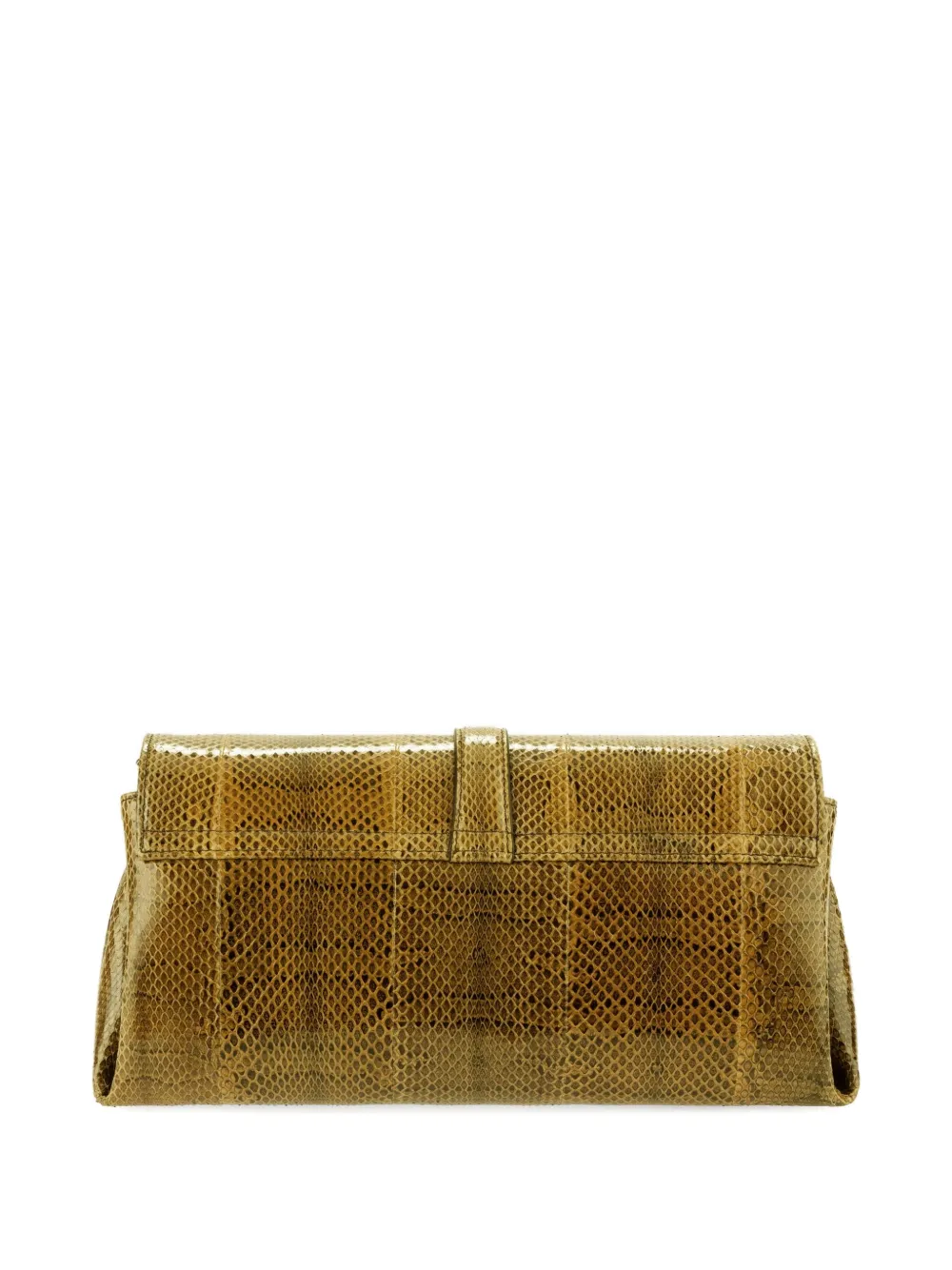 Ferragamo Small Gancini Clasp Snakeskin Cross Body Bag In Yellow