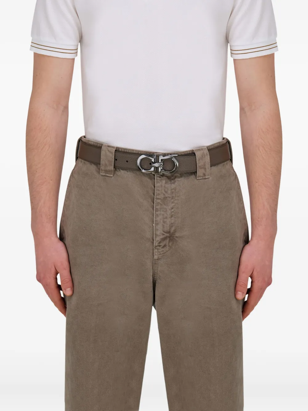 Ferragamo Omkeerbare leren riem Bruin
