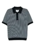 Wax London ladder stripe knitted cotton polo shirt - Blue