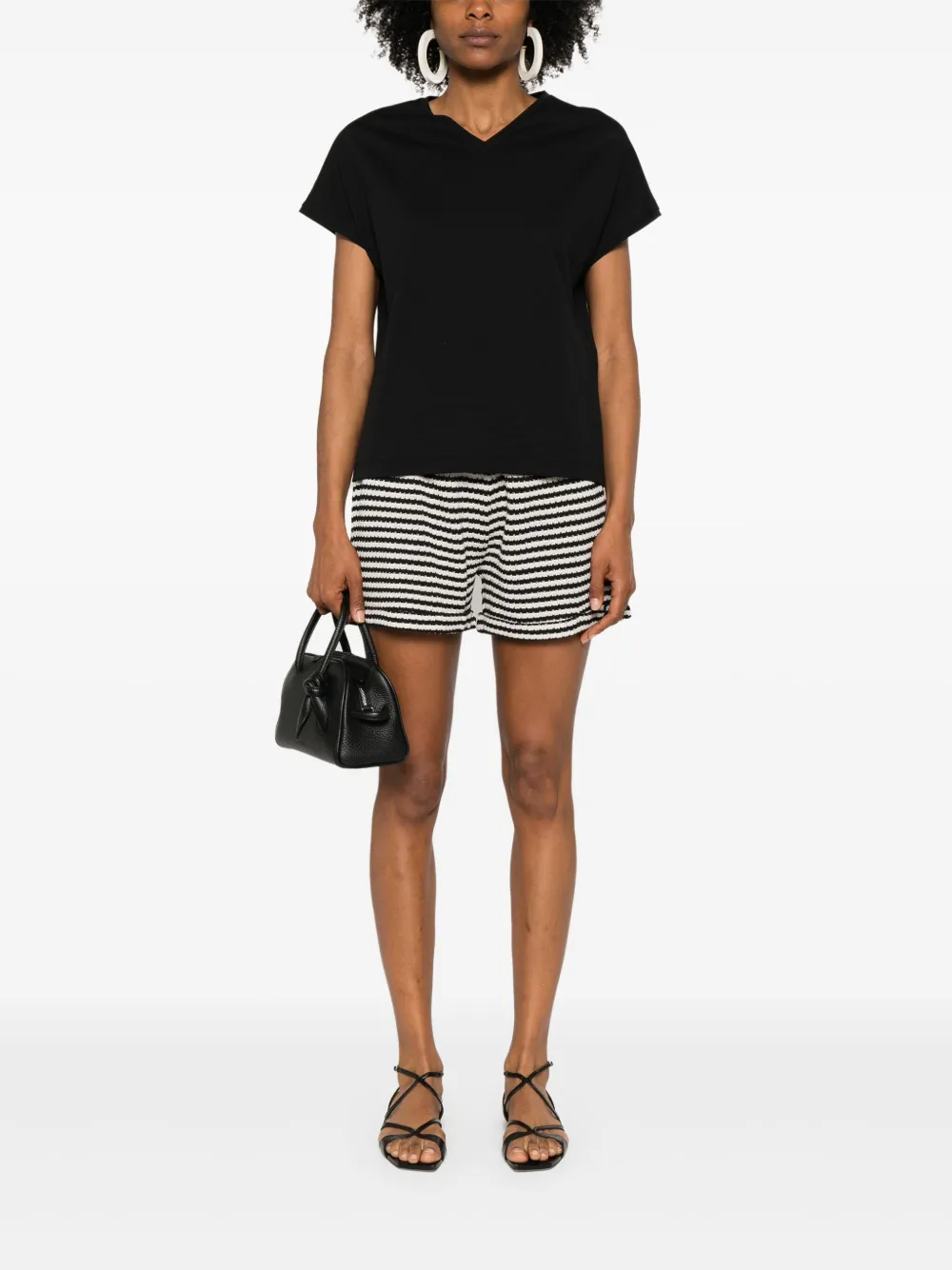 Emporio Armani Gestreepte shorts Zwart