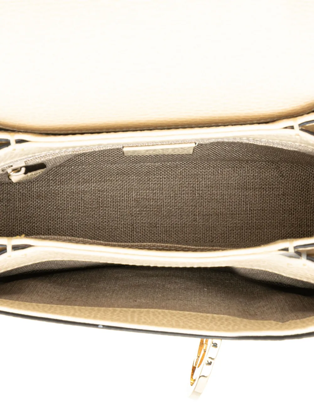 Pre-owned Gucci 2000-2015 Small Dollar Calfskin Interlocking G Crossbody Bag In White