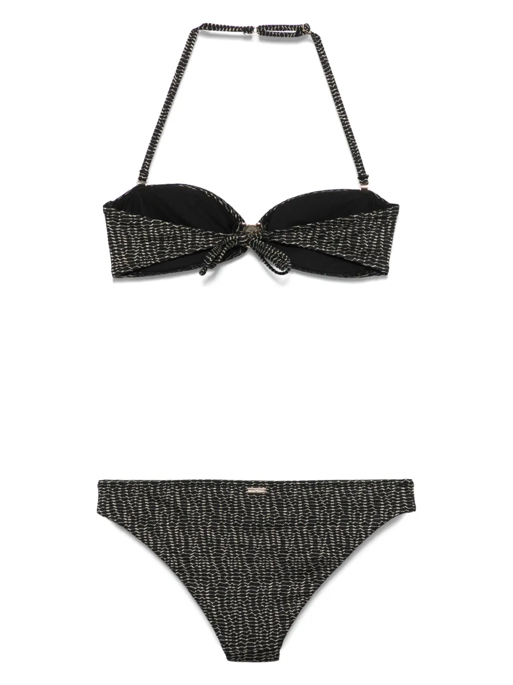 Emporio Armani Bikini met jacquard Zwart