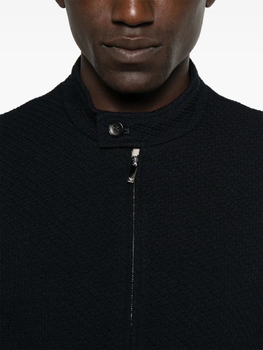 Emporio Armani Bomberjack met textuur Blauw