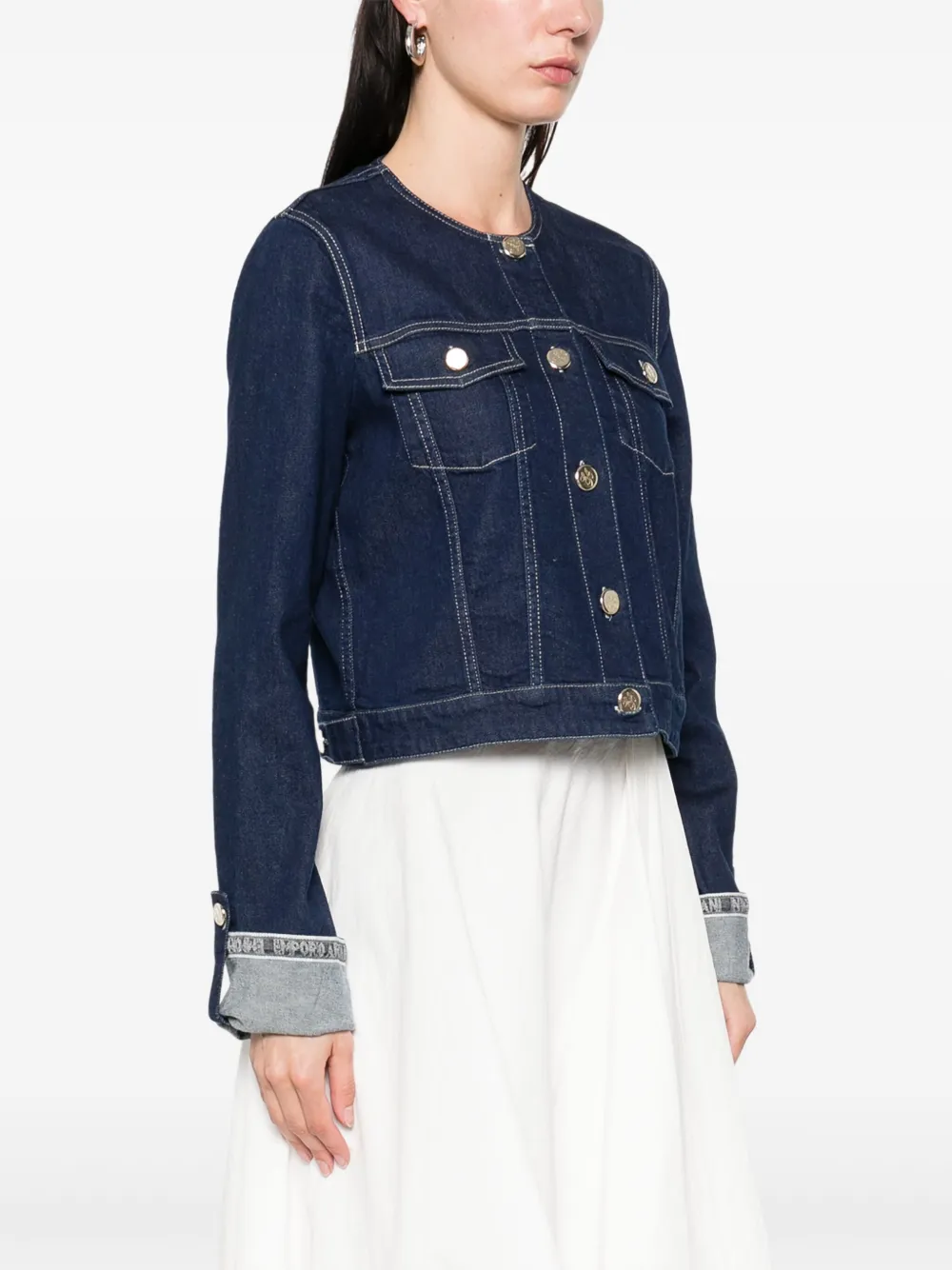 Emporio Armani Denim jack Blauw