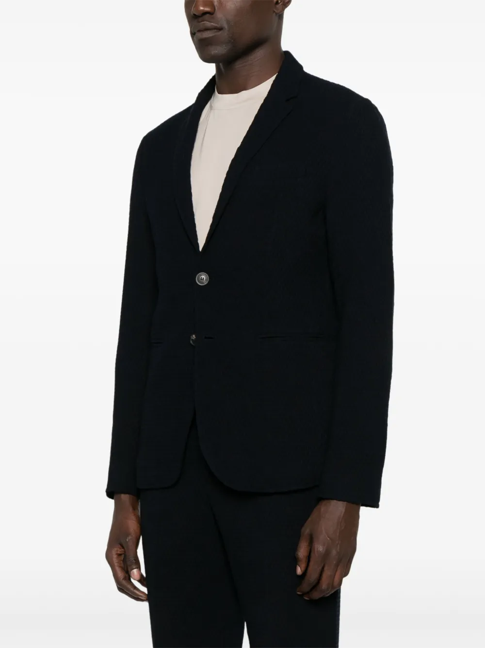 Emporio Armani Blazer met textuur Blauw