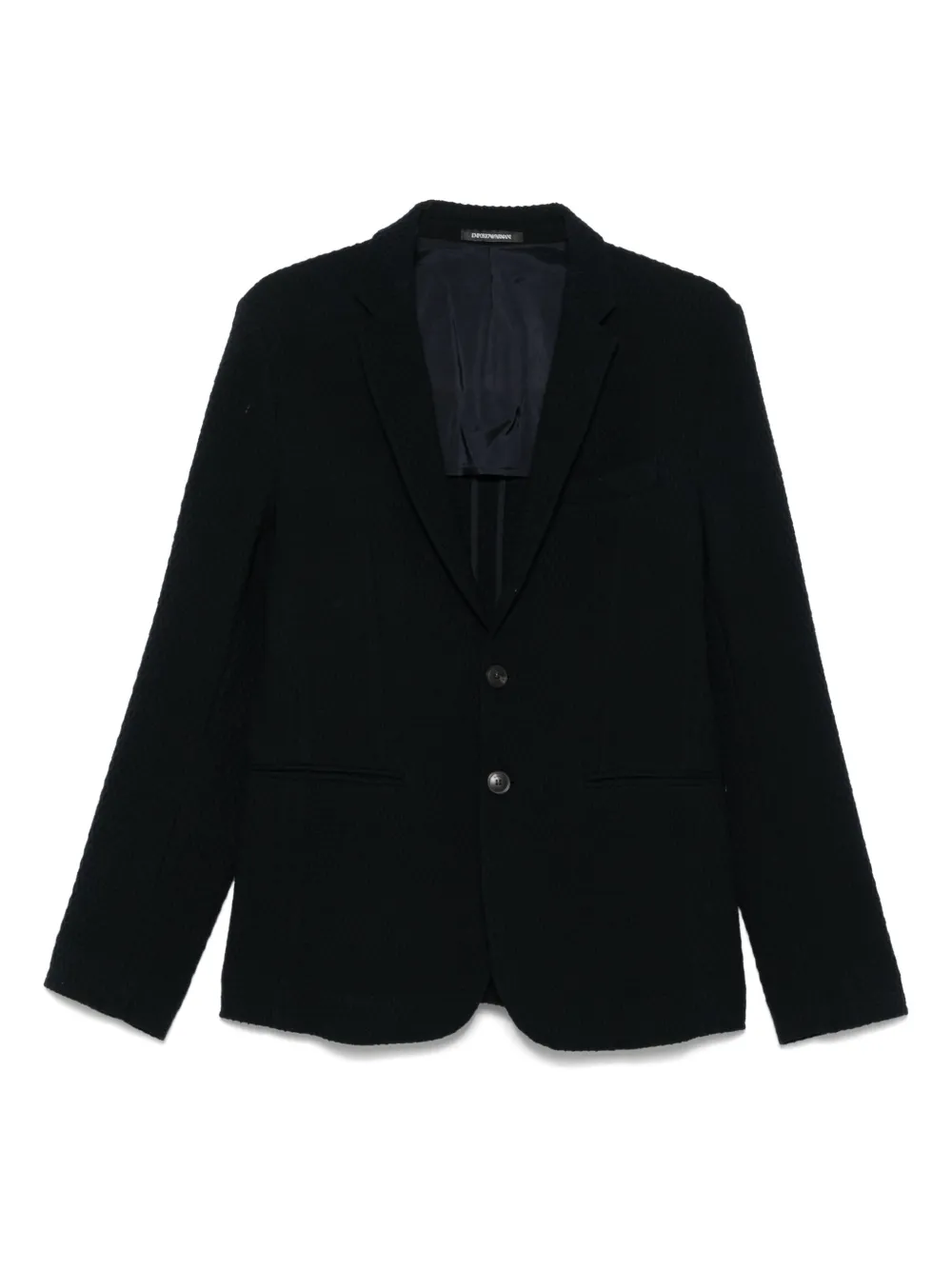 Emporio Armani Wool Single-breasted Blazer Jacket In Blue