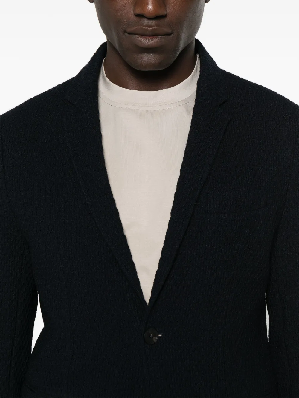 Emporio Armani Blazer met textuur Blauw
