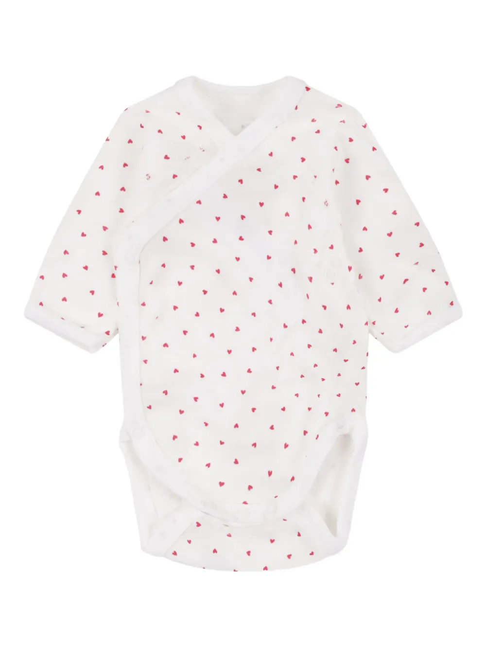 Petit Bateau heart-print organic cotton baby gift set Wit