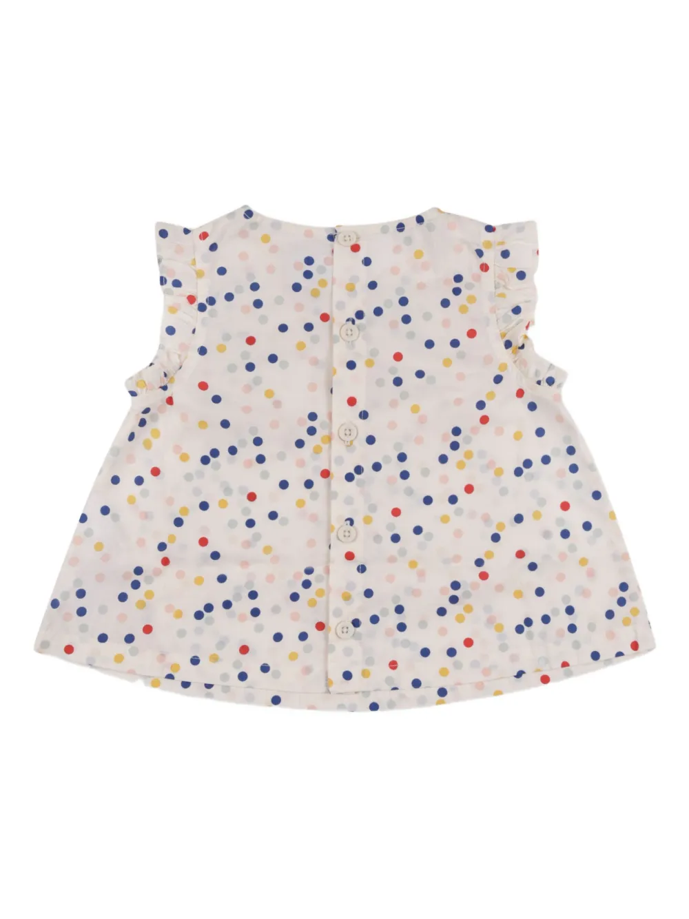 Petit Bateau ruffled polka-dot top - Beige
