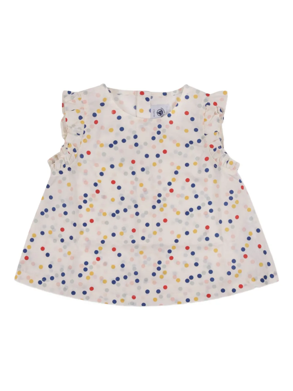 Petit Bateau ruffled polka-dot top Beige