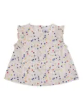 Petit Bateau ruffled polka-dot top - Neutrals