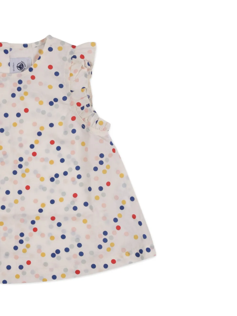 Petit Bateau ruffled polka-dot top Beige