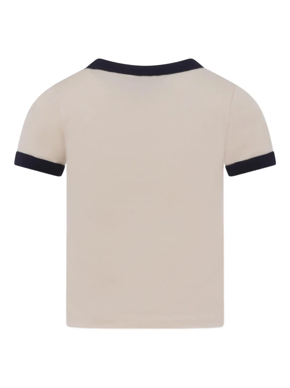Petit Bateau Crew-neck Logo T-shirt In Nude