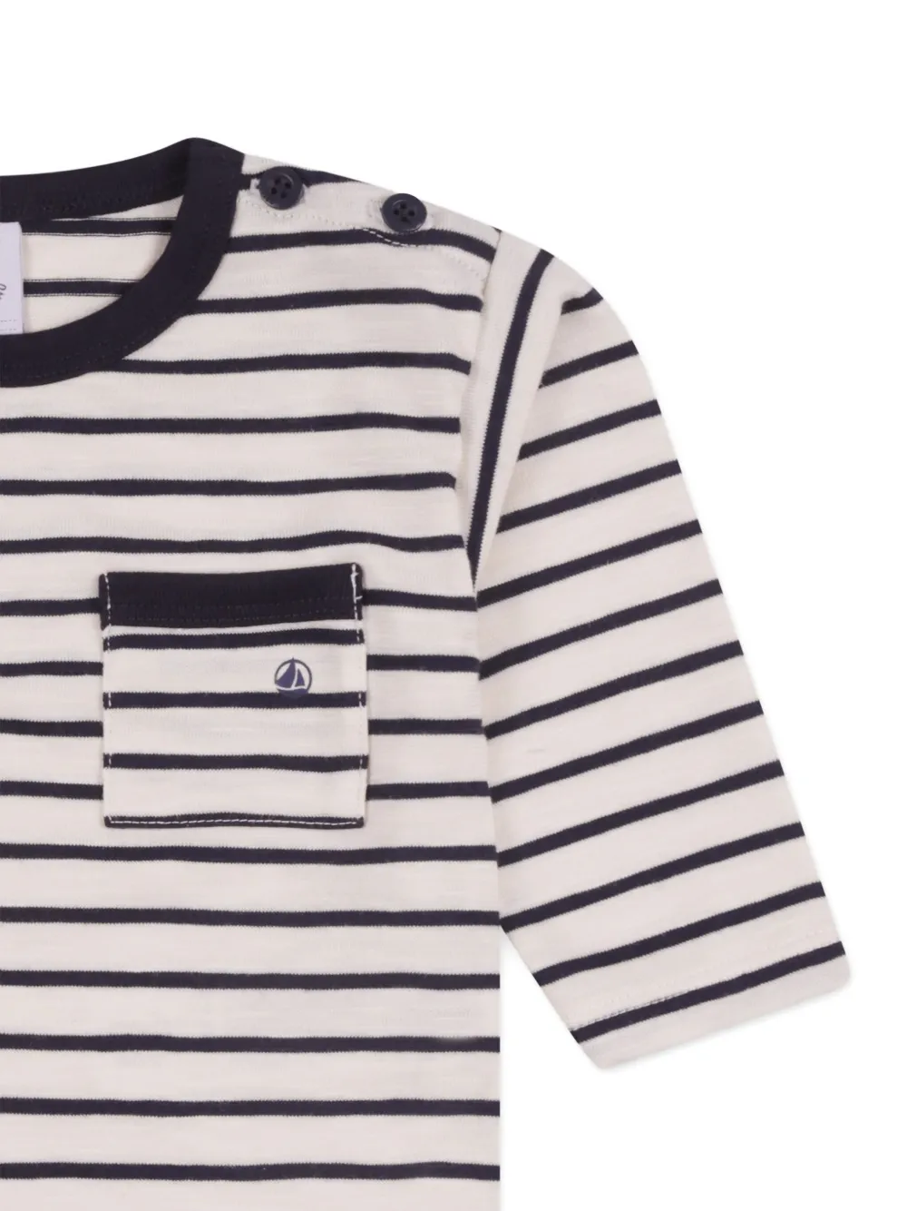 Petit Bateau striped pocket T-shirt Beige
