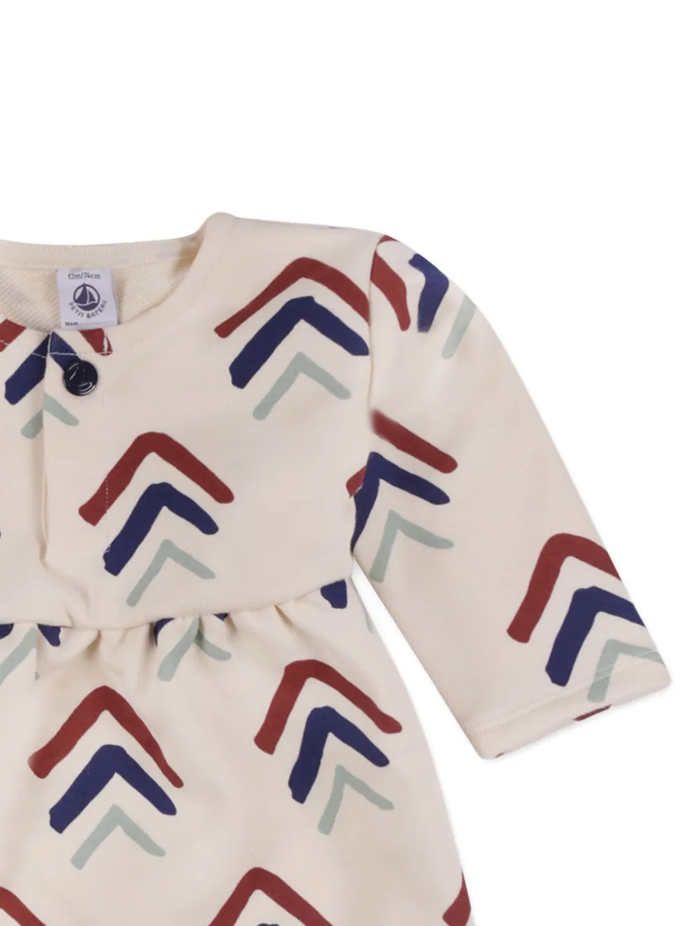 Petit Bateau graphic-print organic cotton dress - Beige