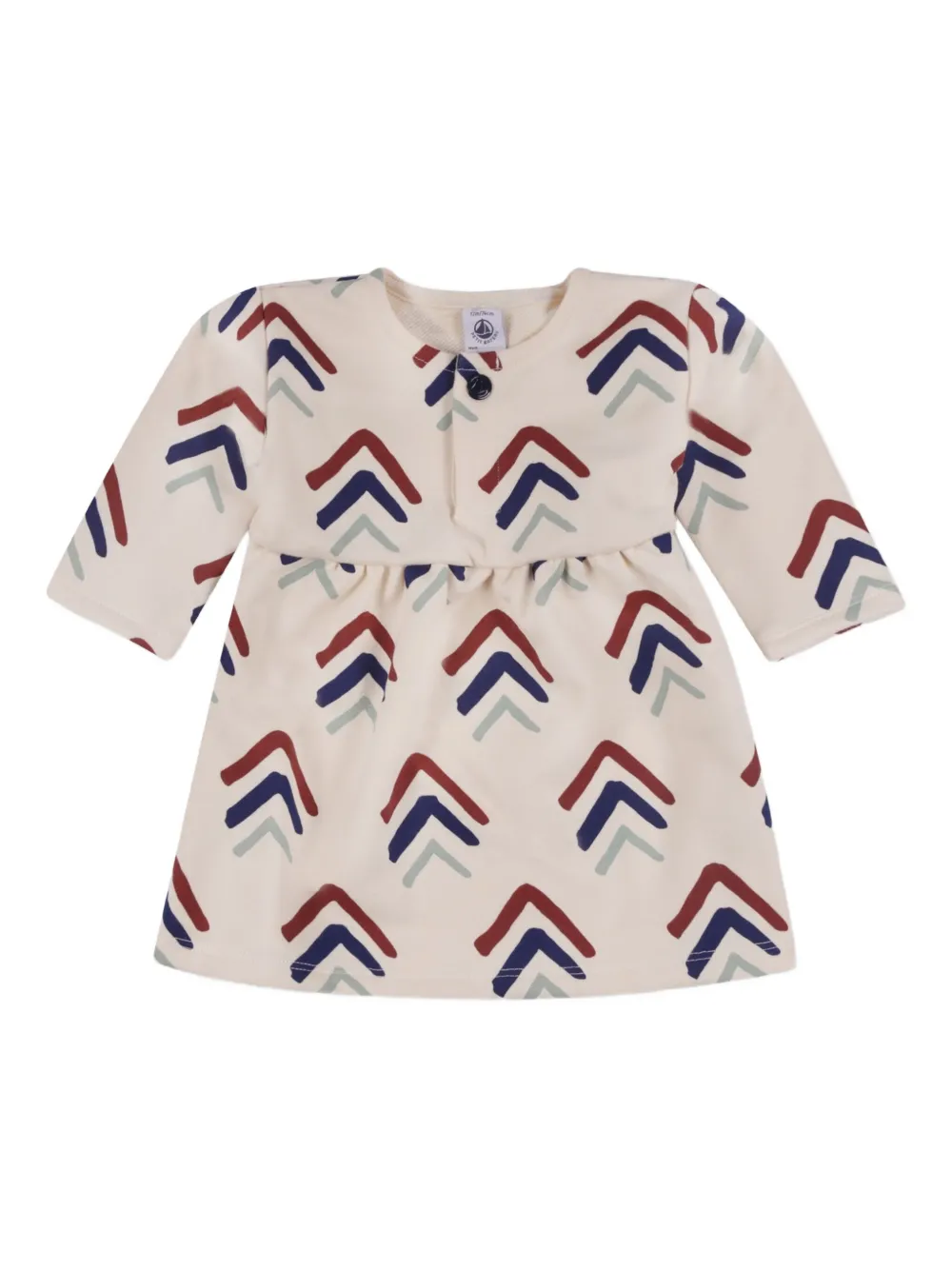 Petit Bateau graphic-print organic cotton dress Beige