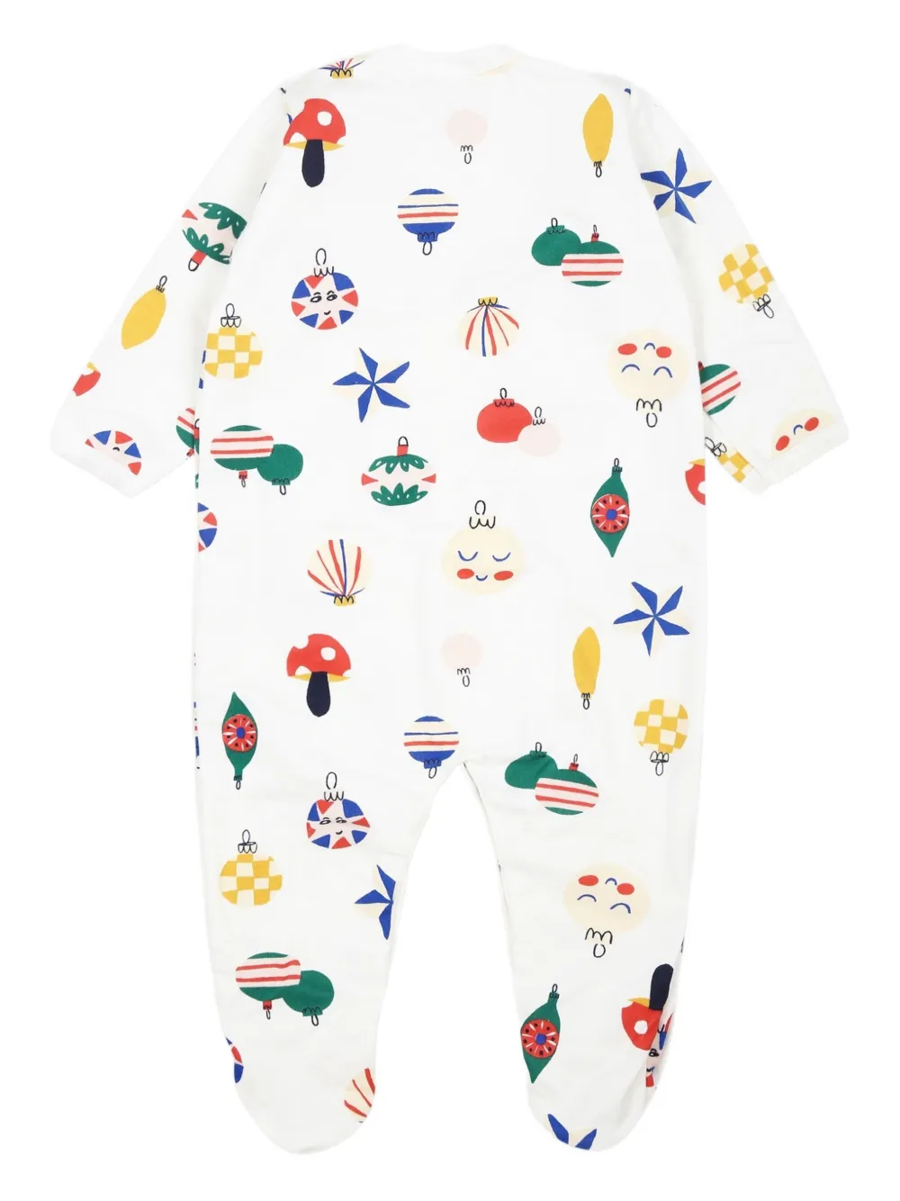 Petit Bateau ornament-print babygrow - Wit