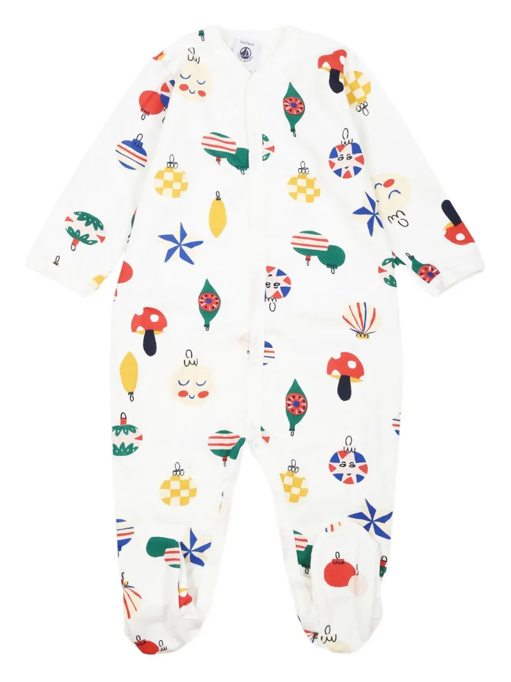 Petit Bateau orna t-print babygrow Wit