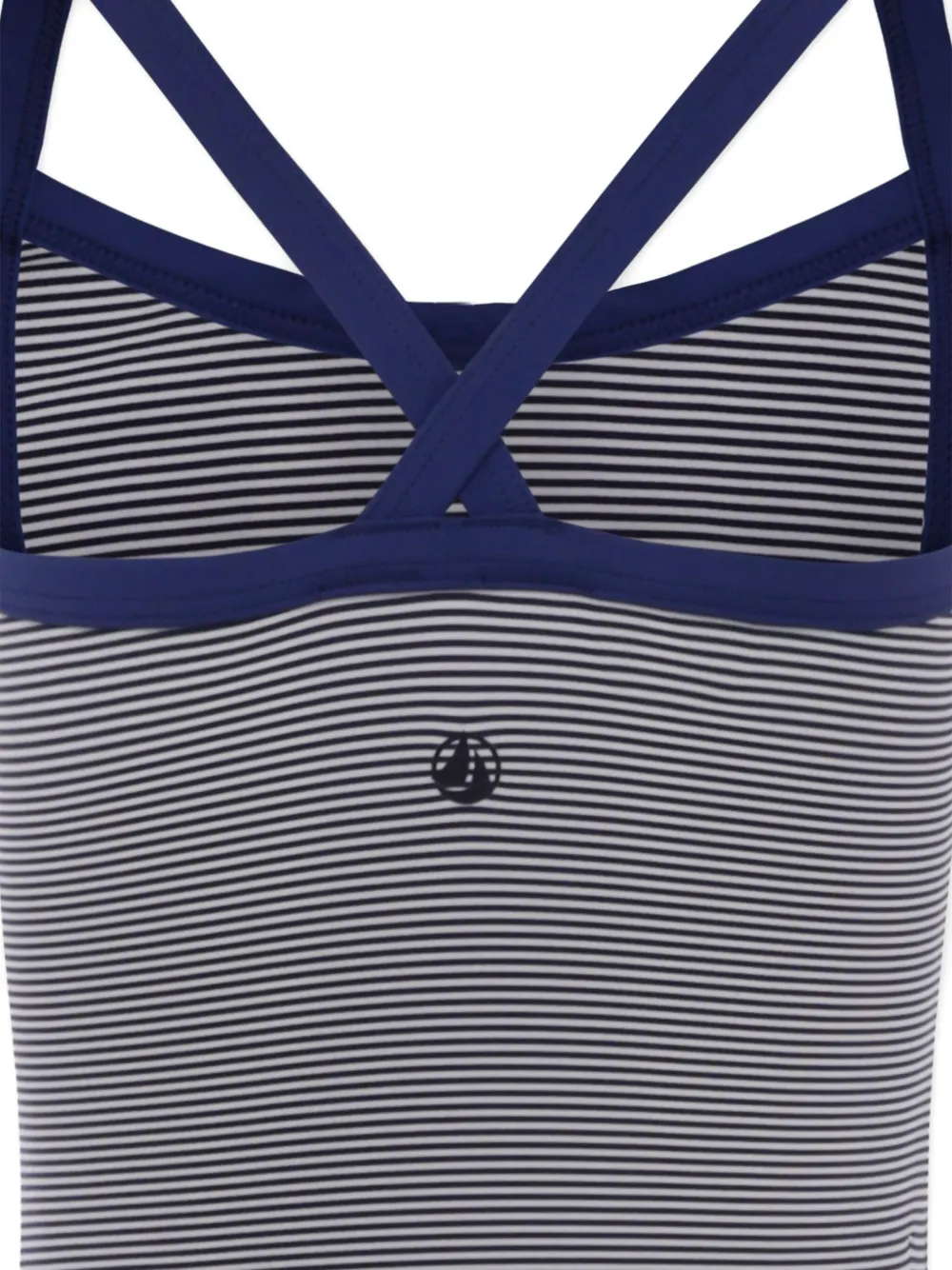 Petit Bateau striped cross-back swimsuit Blauw