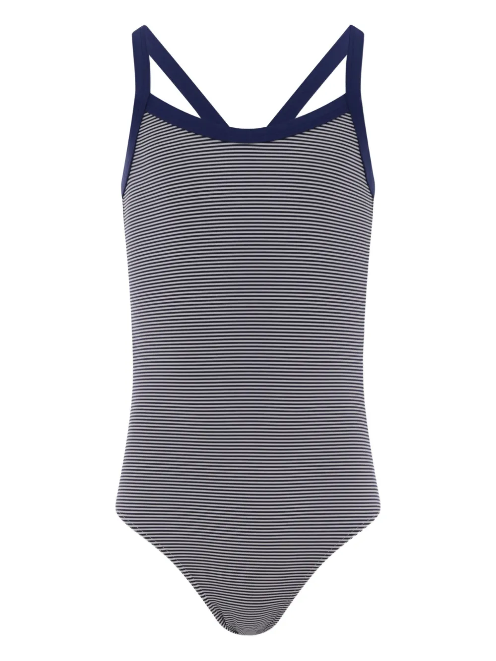 Petit Bateau striped cross-back swimsuit Blauw