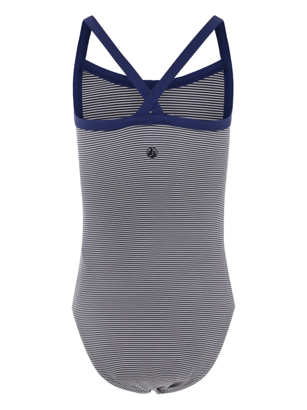 Petit Bateau striped cross-back swimsuit Blauw