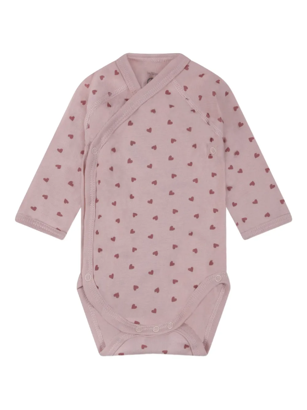 Petit Bateau Heart-print Wrap Bodies (pack Of Three) In Pink