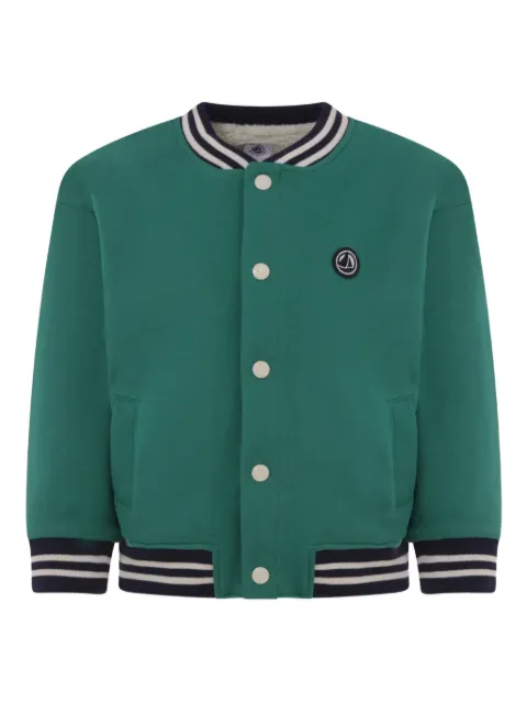 Petit Bateau button-fastening ribbed-trim bomber jacket