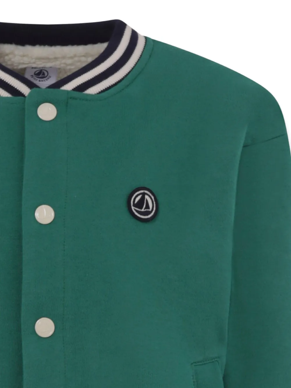 Petit Bateau button-fastening ribbed-trim bomber jacket Groen