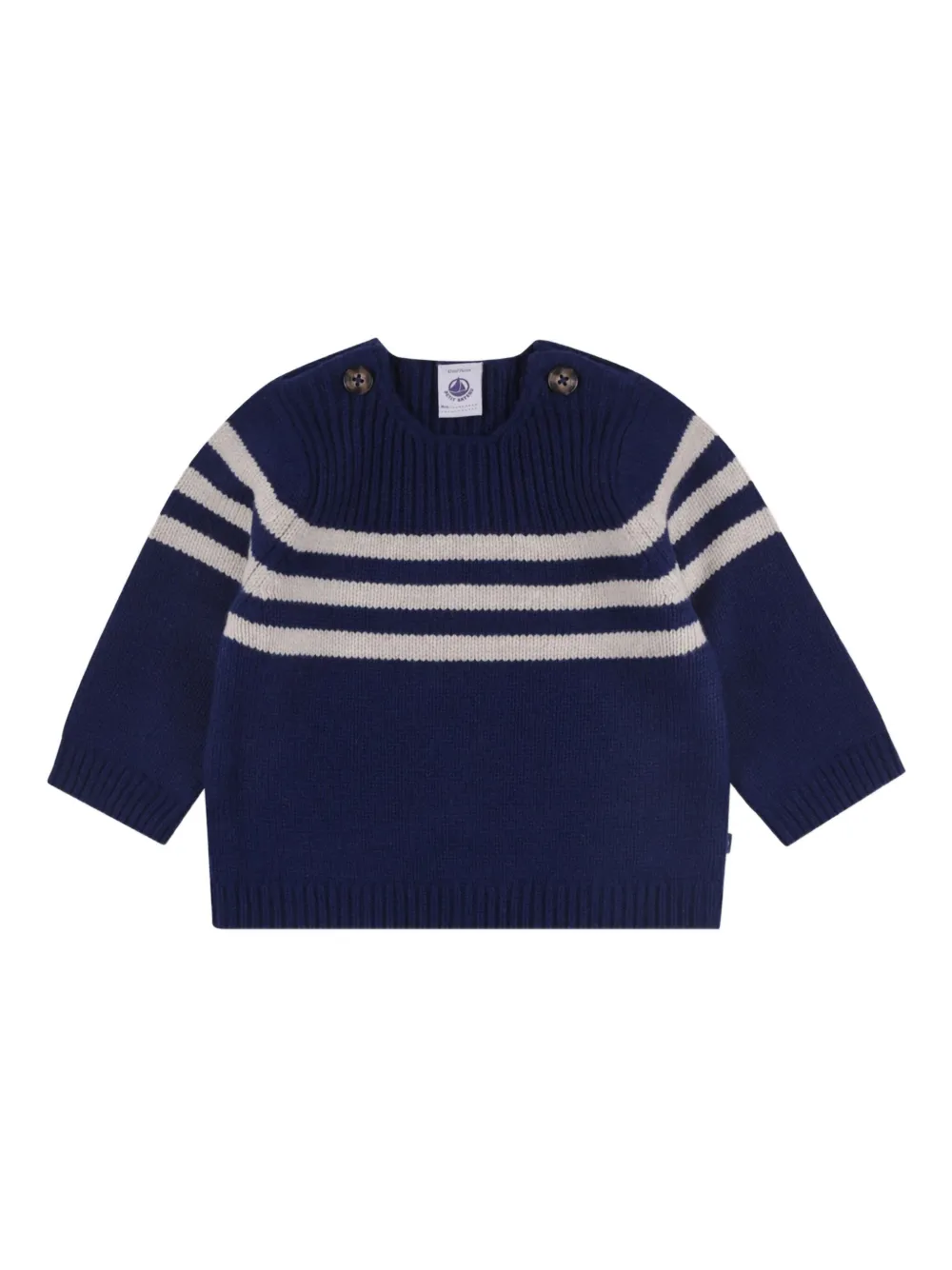 Petit Bateau striped wool sweater Blauw