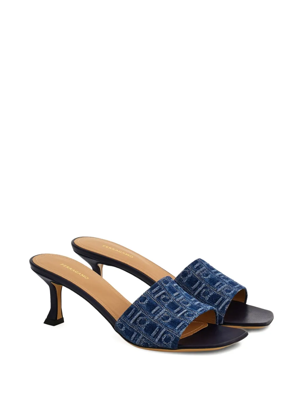 Ferragamo 55mm monogram mules Blue