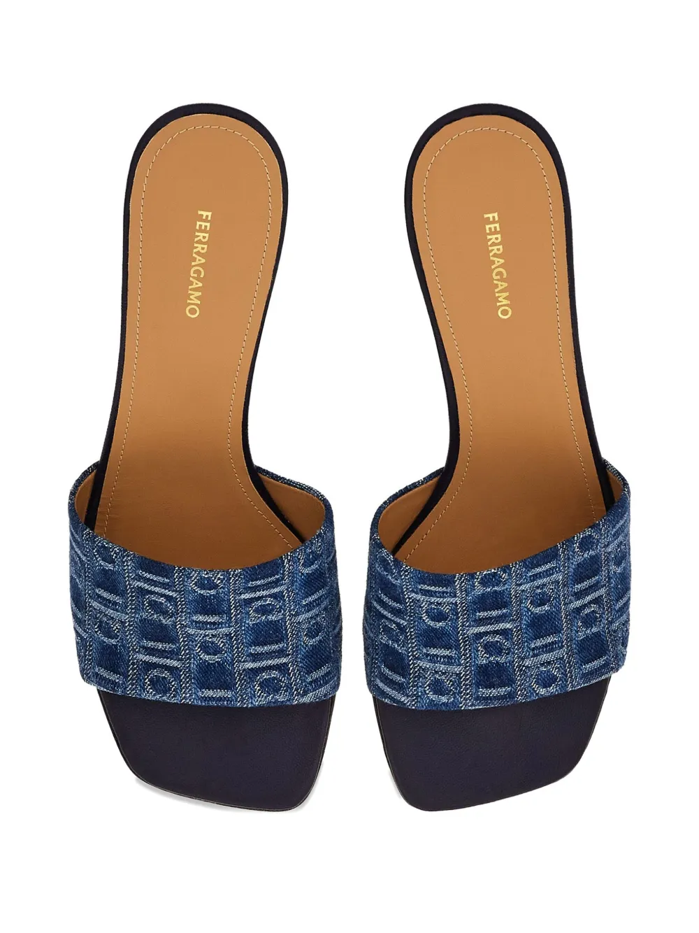 Ferragamo 55mm monogram mules Blue