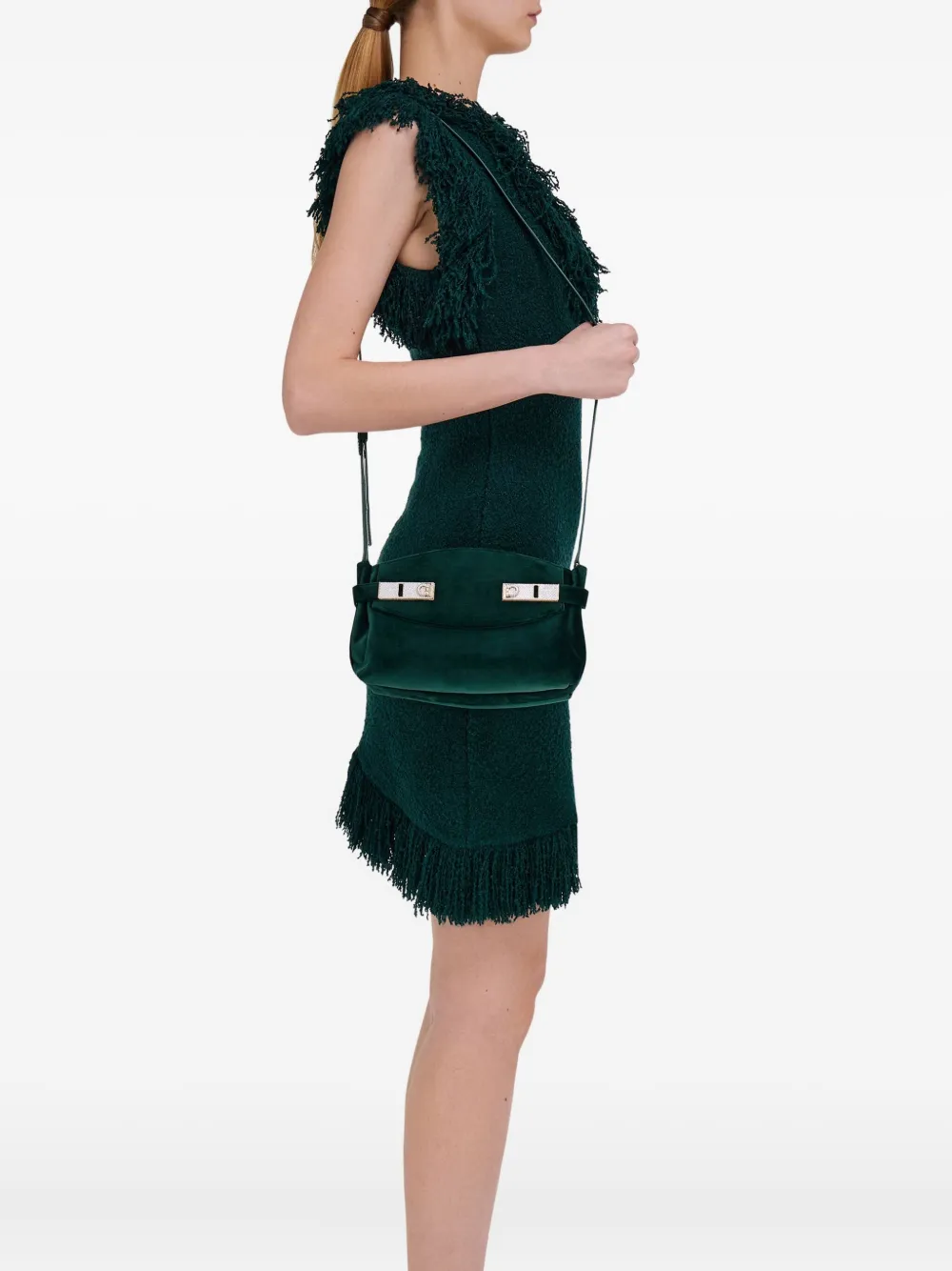 Ferragamo Hug kleine crossbodytas Groen
