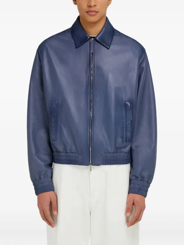 Ferragamo レザージャケット | ブルー | FARFETCH JP