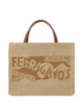 Ferragamo medium logo-embroidered tote bag - Neutrals