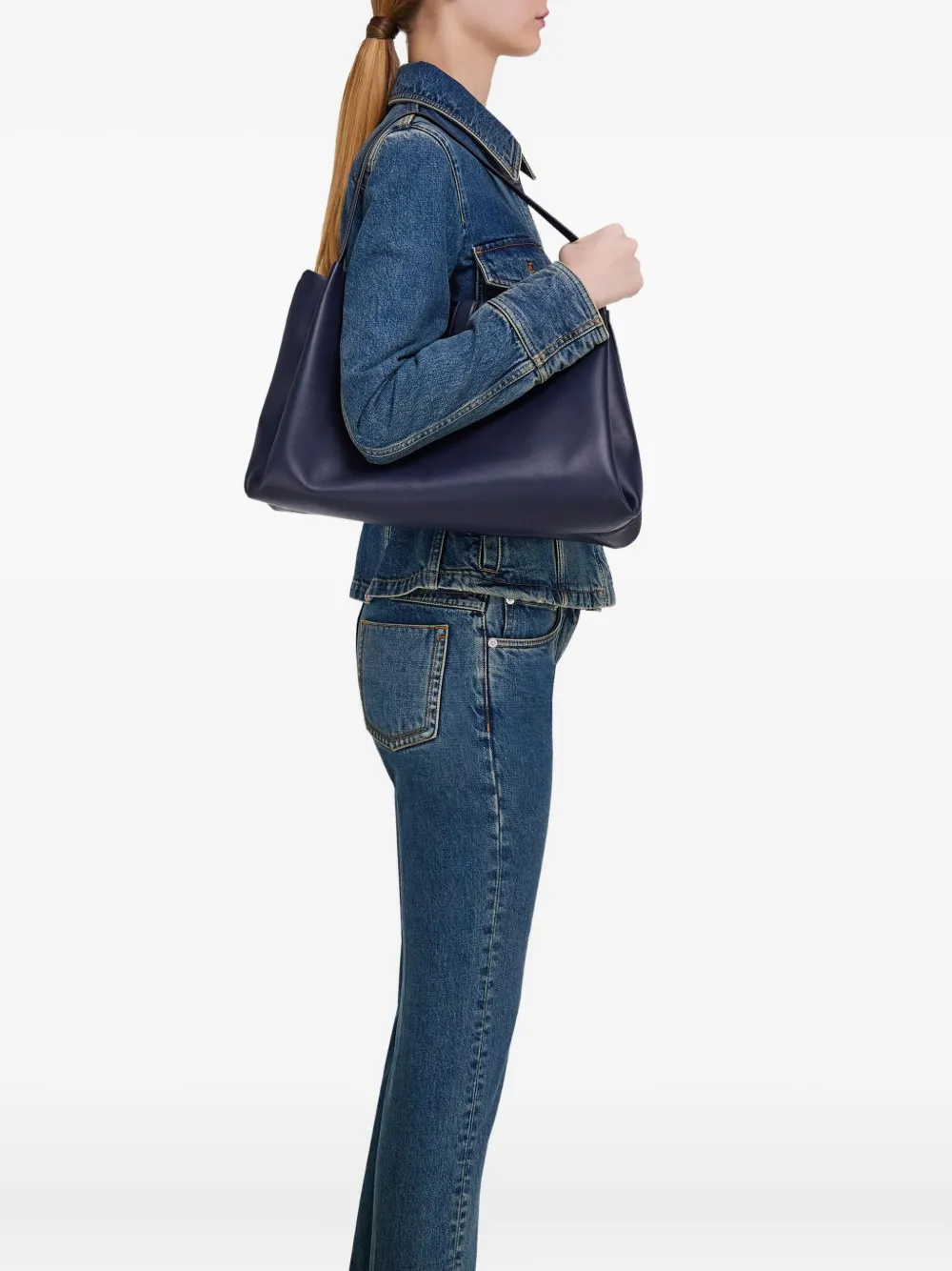Ferragamo Leren shopper - Blauw