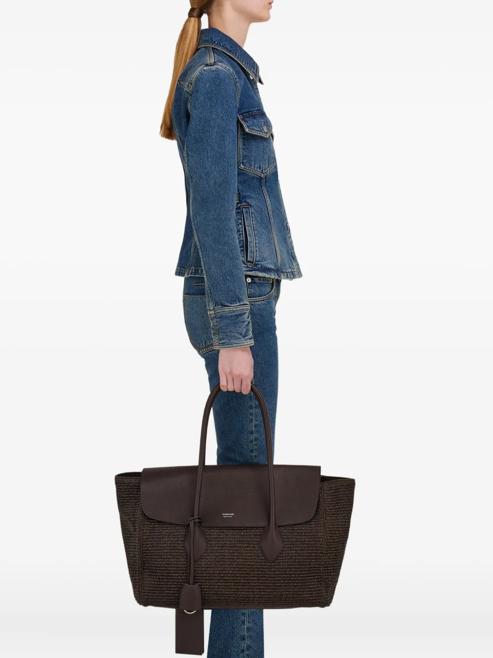 FERRAGAMO LARGE EAST-WEST TOTE BAG