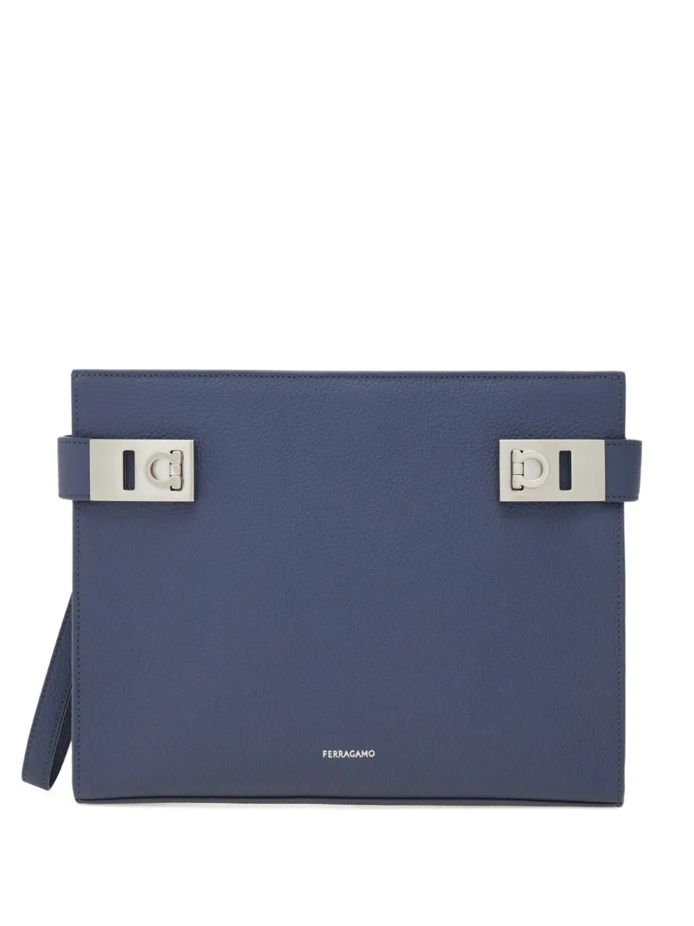 Ferragamo Clutch met gancini-gesp Grijs