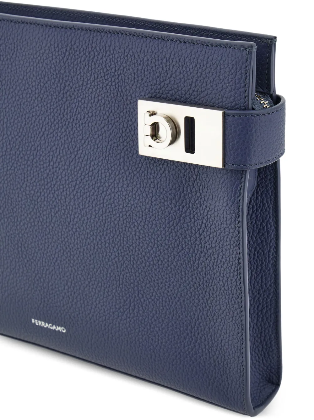 Ferragamo Clutch met gancini-gesp Grijs