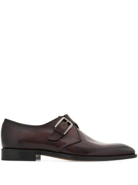 Ferragamo leather monk shoes
