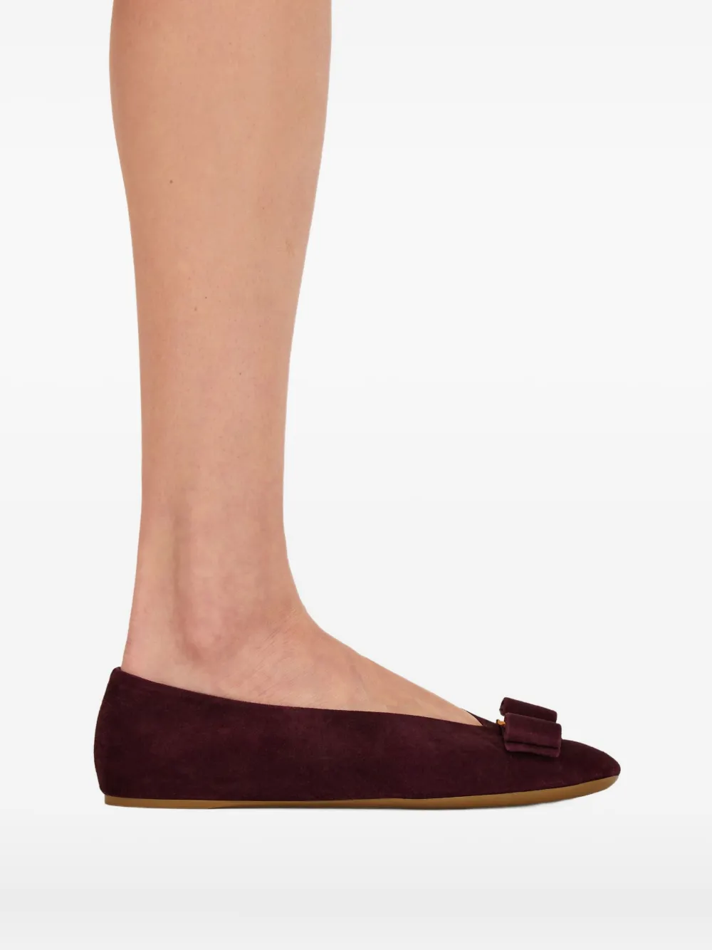 Ferragamo Vara leather ballerina shoes Red