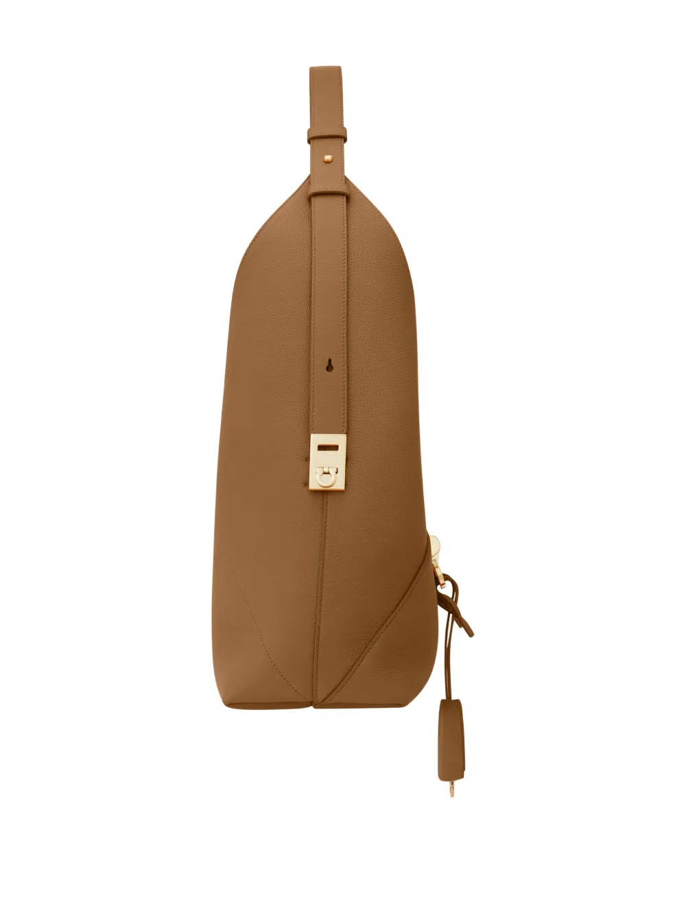 Ferragamo Kleine V-vormige schoudertas Bruin