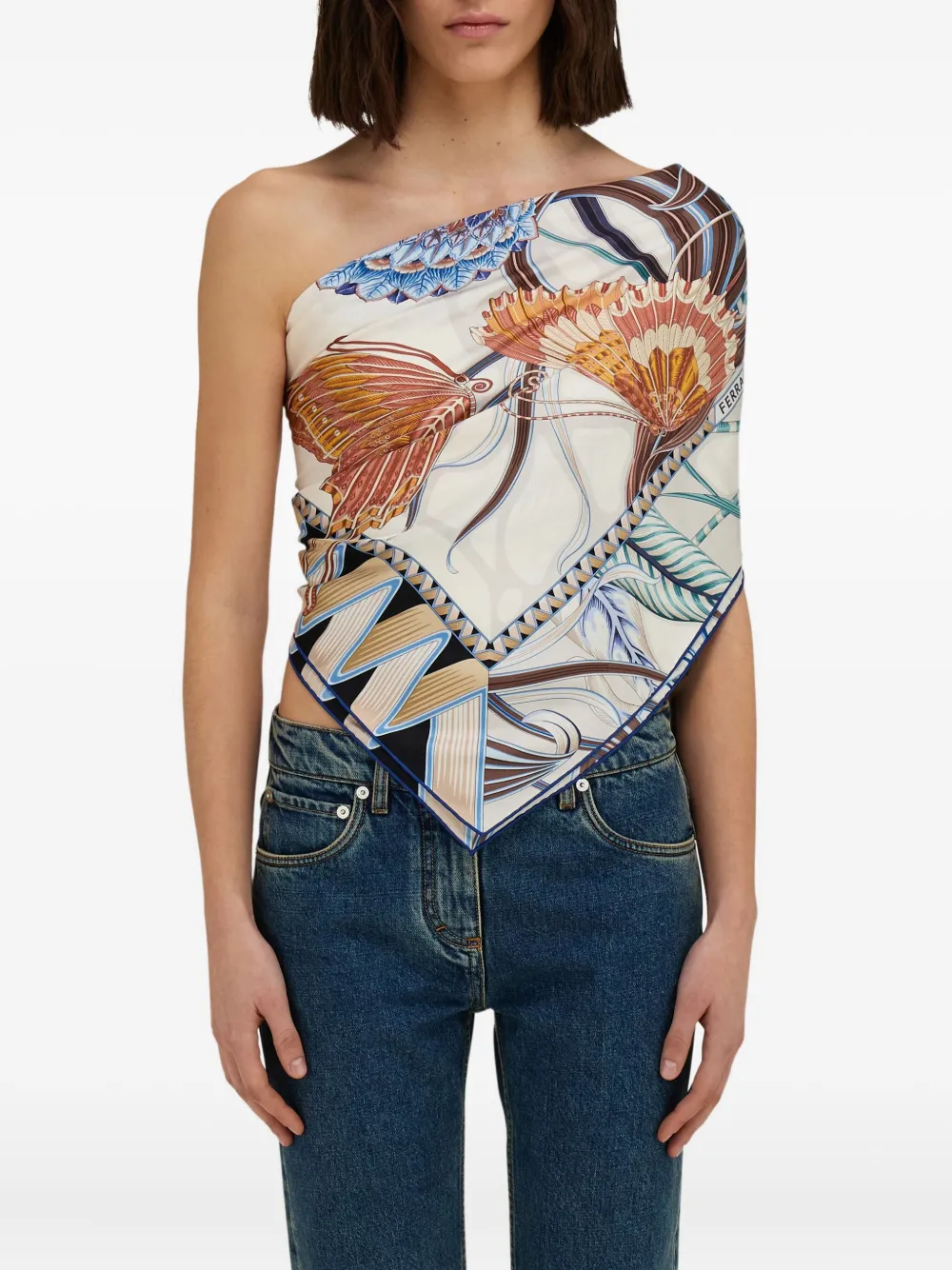 Ferragamo Sjaal met print Blauw